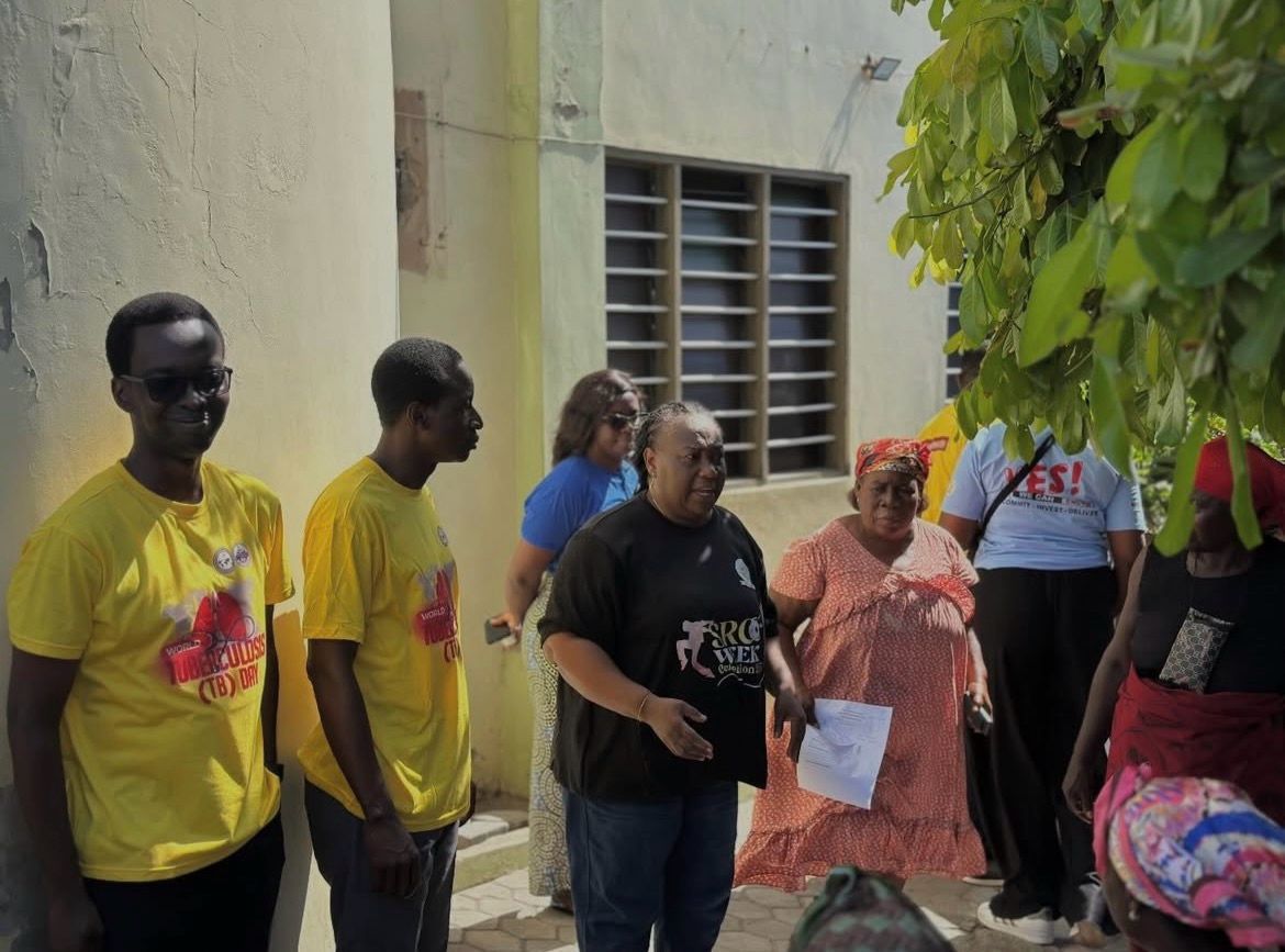 The PANGenS team and partners educating the public on TB detection, prevention and cure